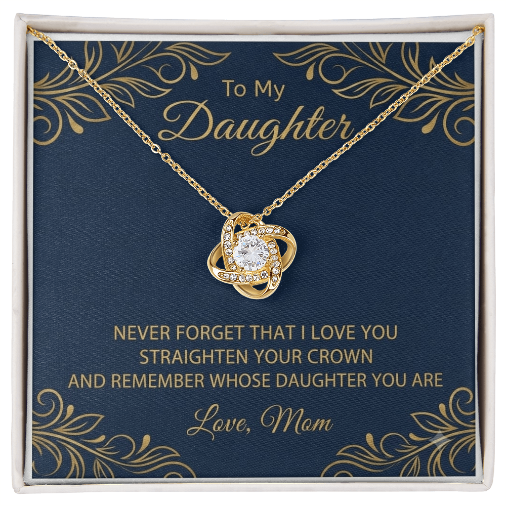 To My Daughter-Love knot Necklace