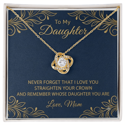 To My Daughter-Love knot Necklace