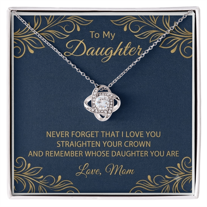 To My Daughter-Love knot Necklace
