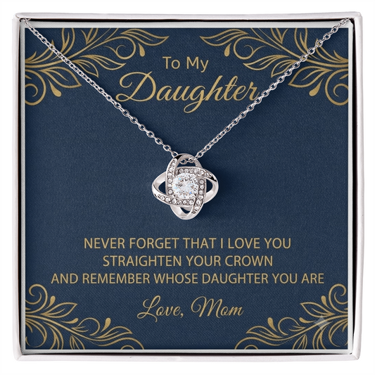 To My Daughter-Love knot Necklace