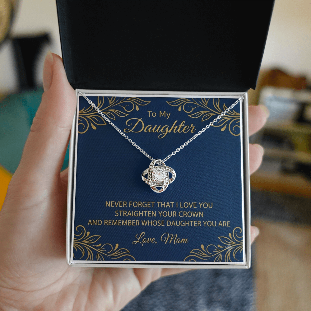To My Daughter-Love knot Necklace