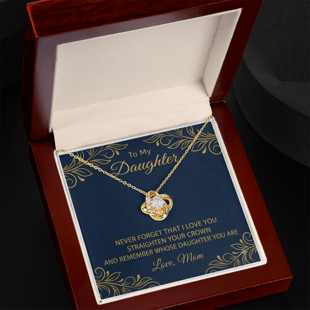 To My Daughter-Love knot Necklace