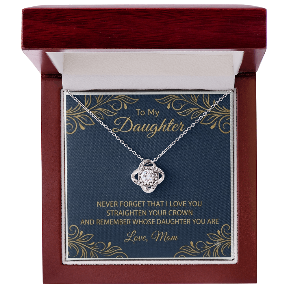 To My Daughter-Love knot Necklace
