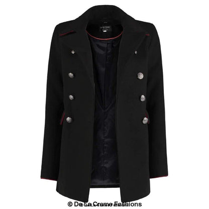 De La Creme Womens Military Style Pea Coat