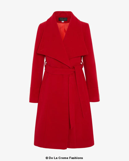 Waterfall Lapel Double Breasted Duster Coat