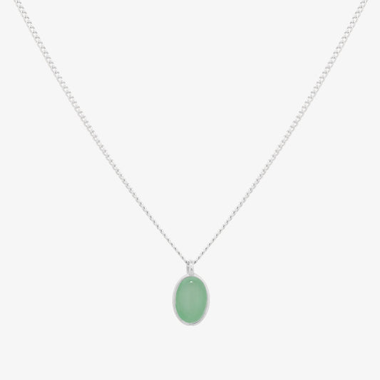 Gemstone oval pendant necklace
